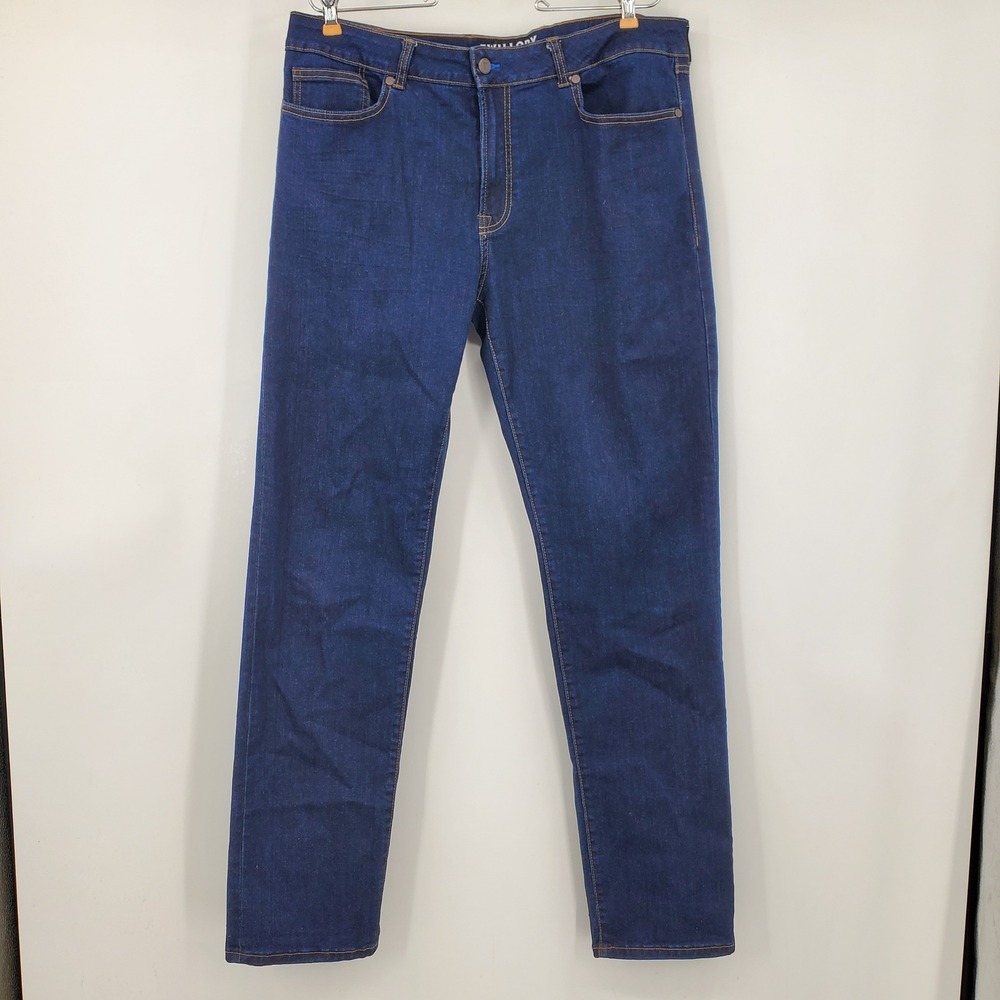 Twillory Technical Denim Men 36x34 Tailored Fit Indigo Blue Stretch Jeans Office